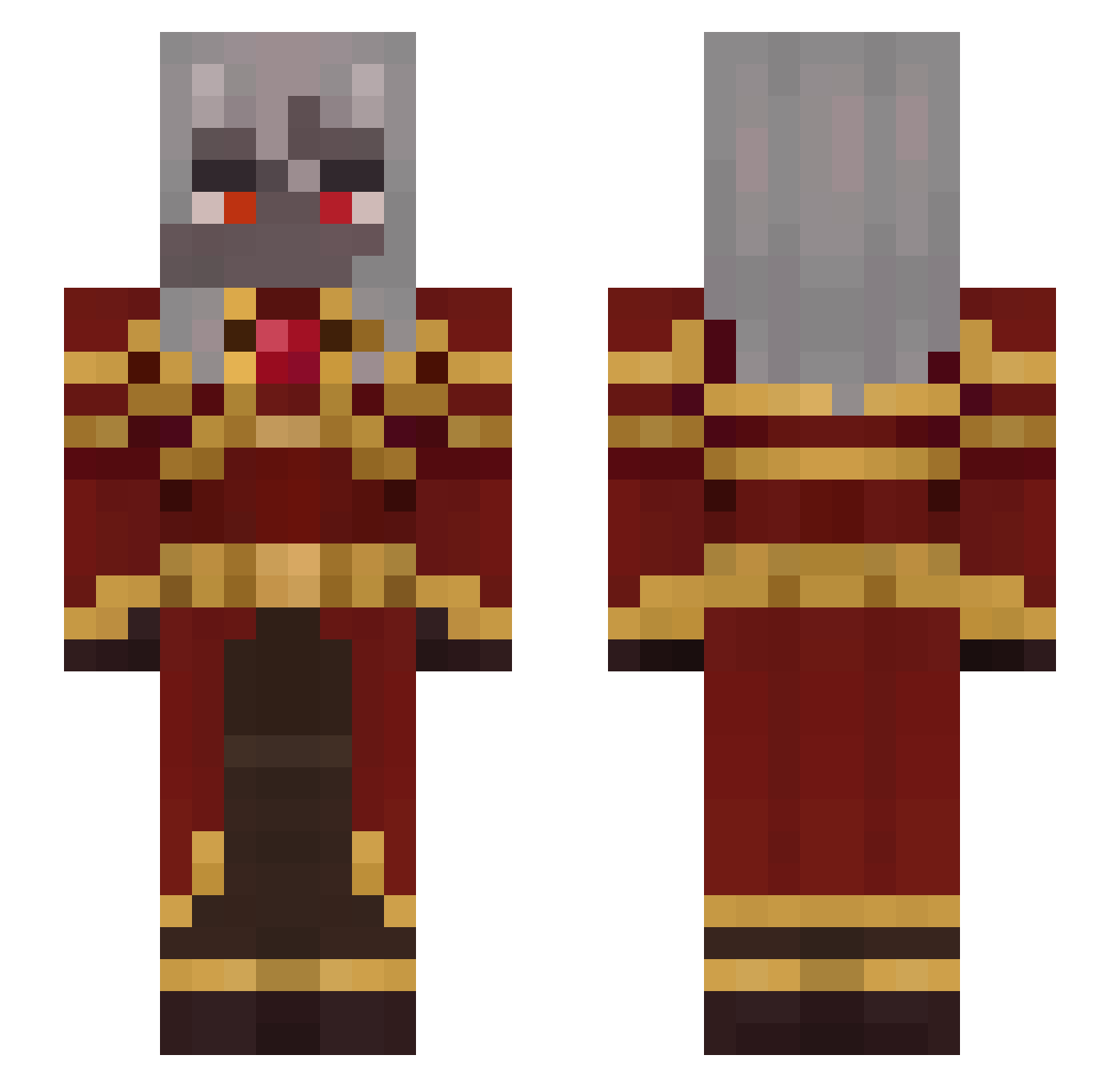 wowie0 Minecraft skin, front and back view