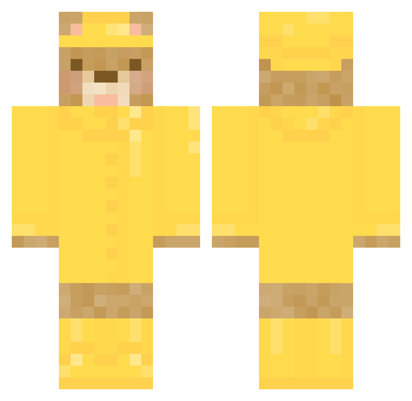 Bootgangg Minecraft skin, front and back view