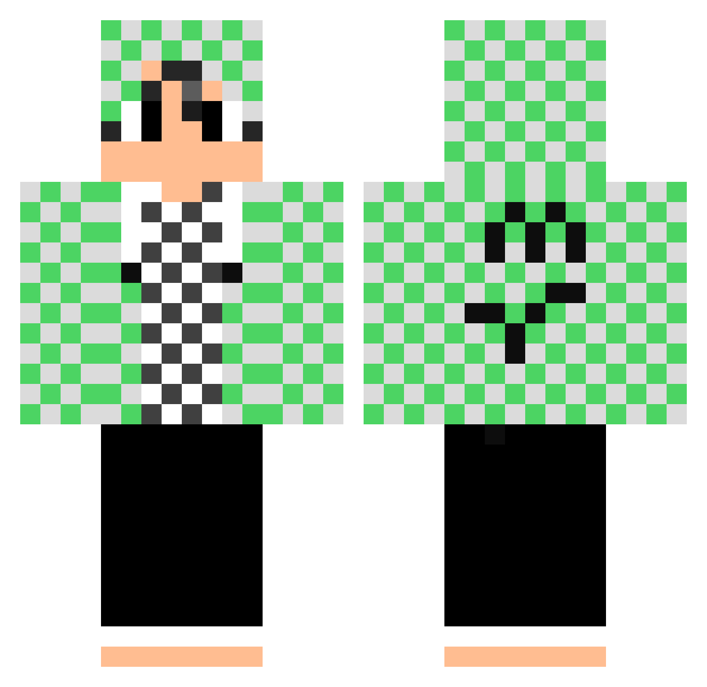 Masarei Minecraft skin, front and back view