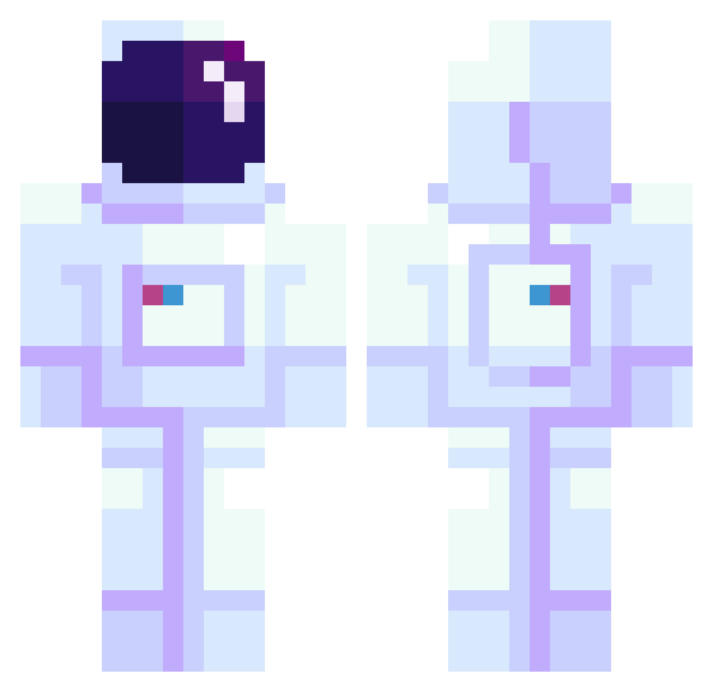Poman22 Minecraft skin, front and back view