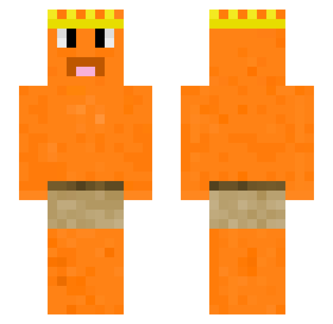 YoutubeTiko Minecraft skin, front and back view
