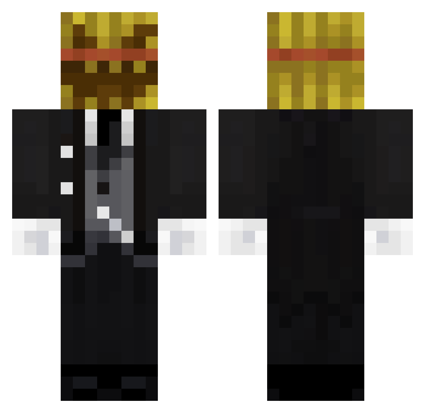 Akeevy Minecraft skin, front and back view