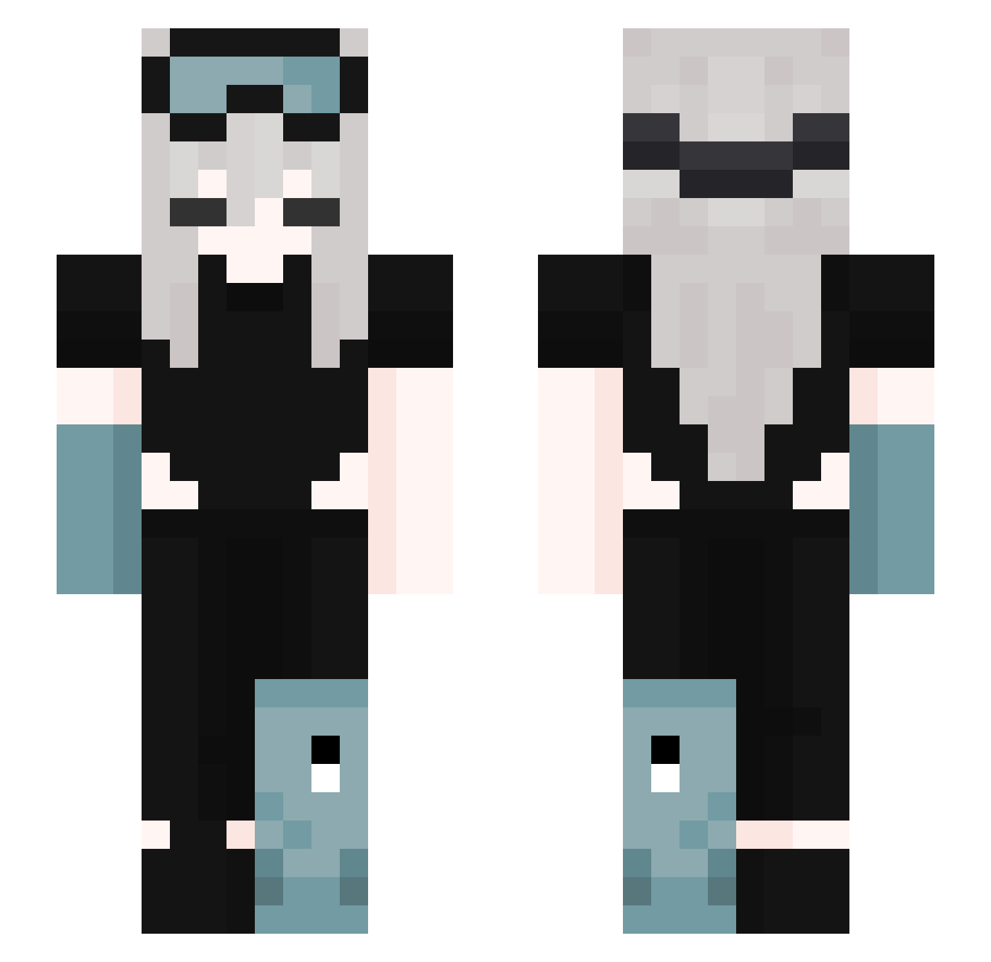 xMlekq Minecraft skin, front and back view