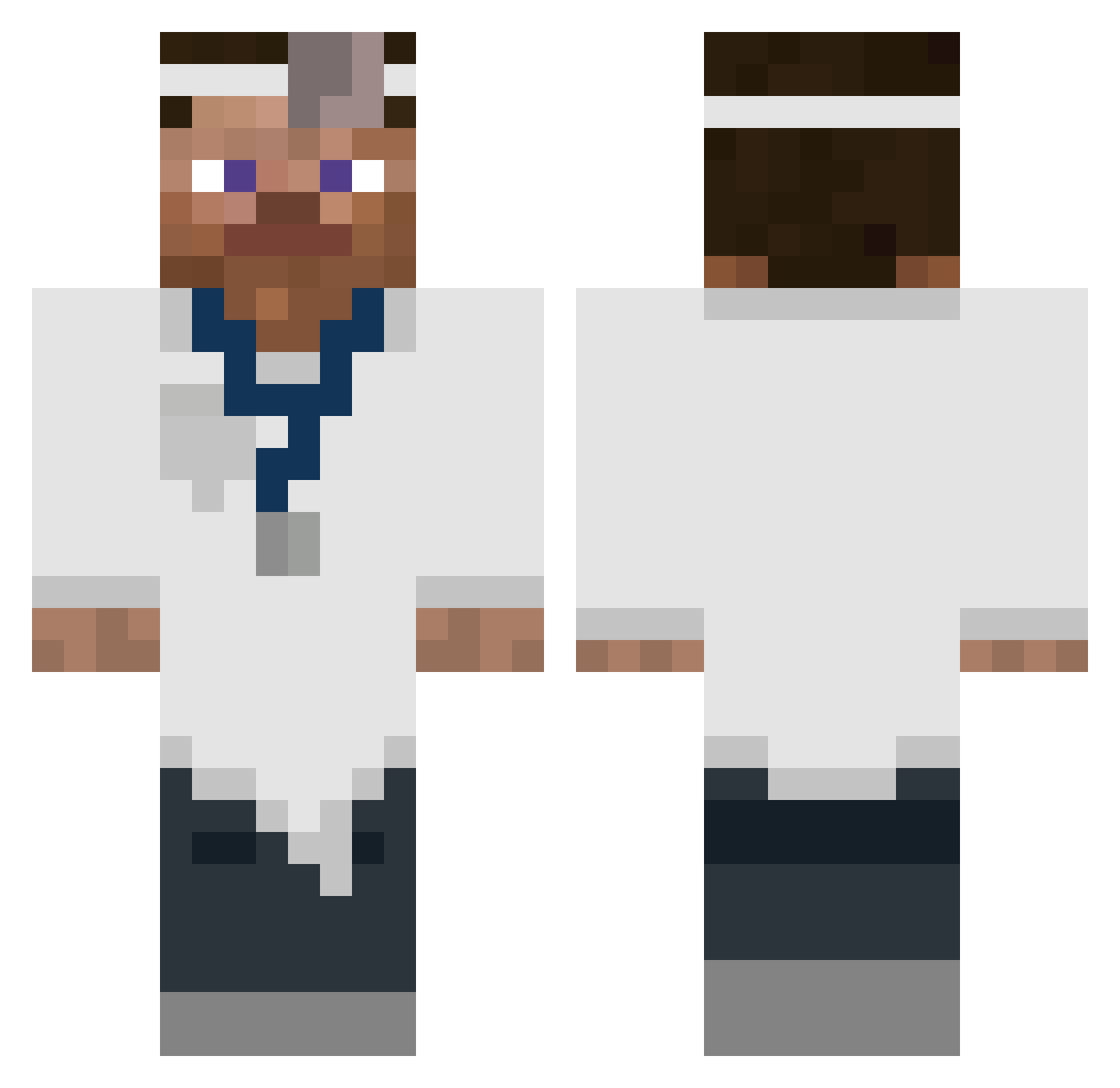 Lymphatic Minecraft skin, front and back view
