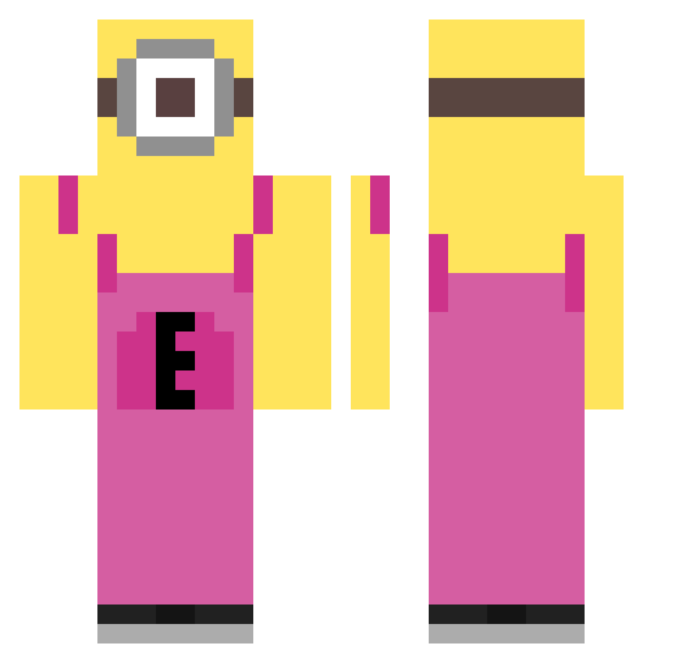 SantasThighs Minecraft skin, front and back view