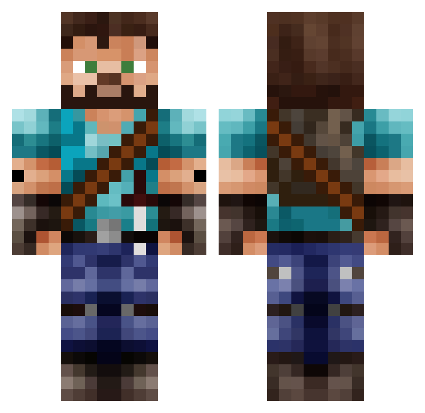 Thronos Minecraft skin, front and back view