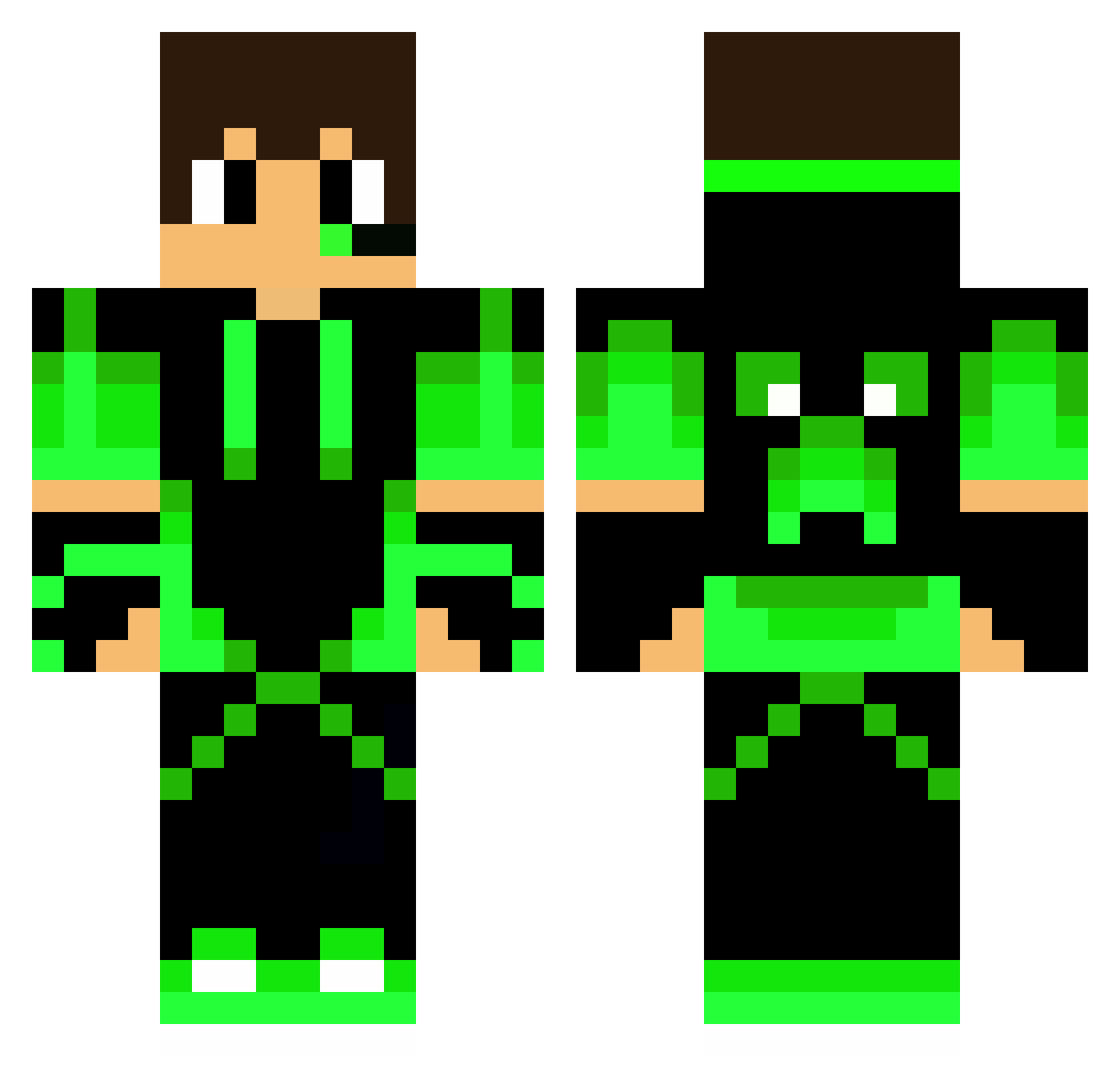 Thunder09 Minecraft skin, front and back view