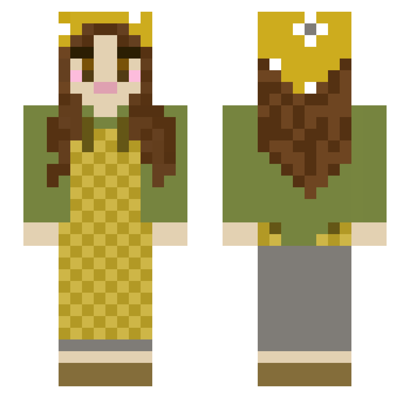 LaurenTaylor47 Minecraft skin, front and back view