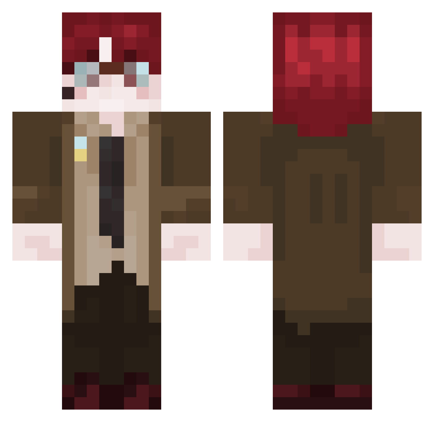 EXORYS Minecraft skin, front and back view