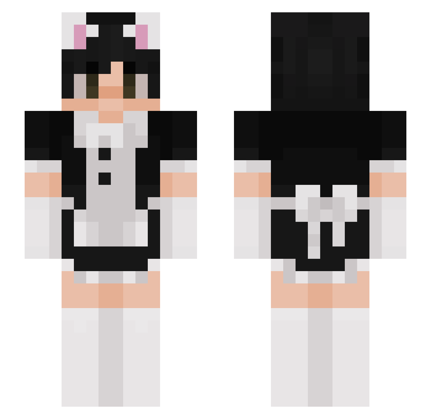 H129 Minecraft skin, front and back view