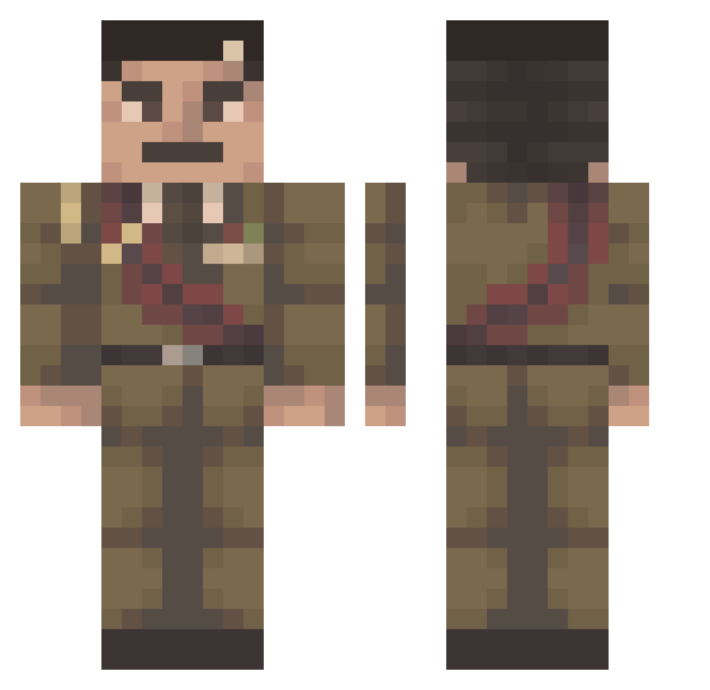 Tuo_ Minecraft skin, front and back view