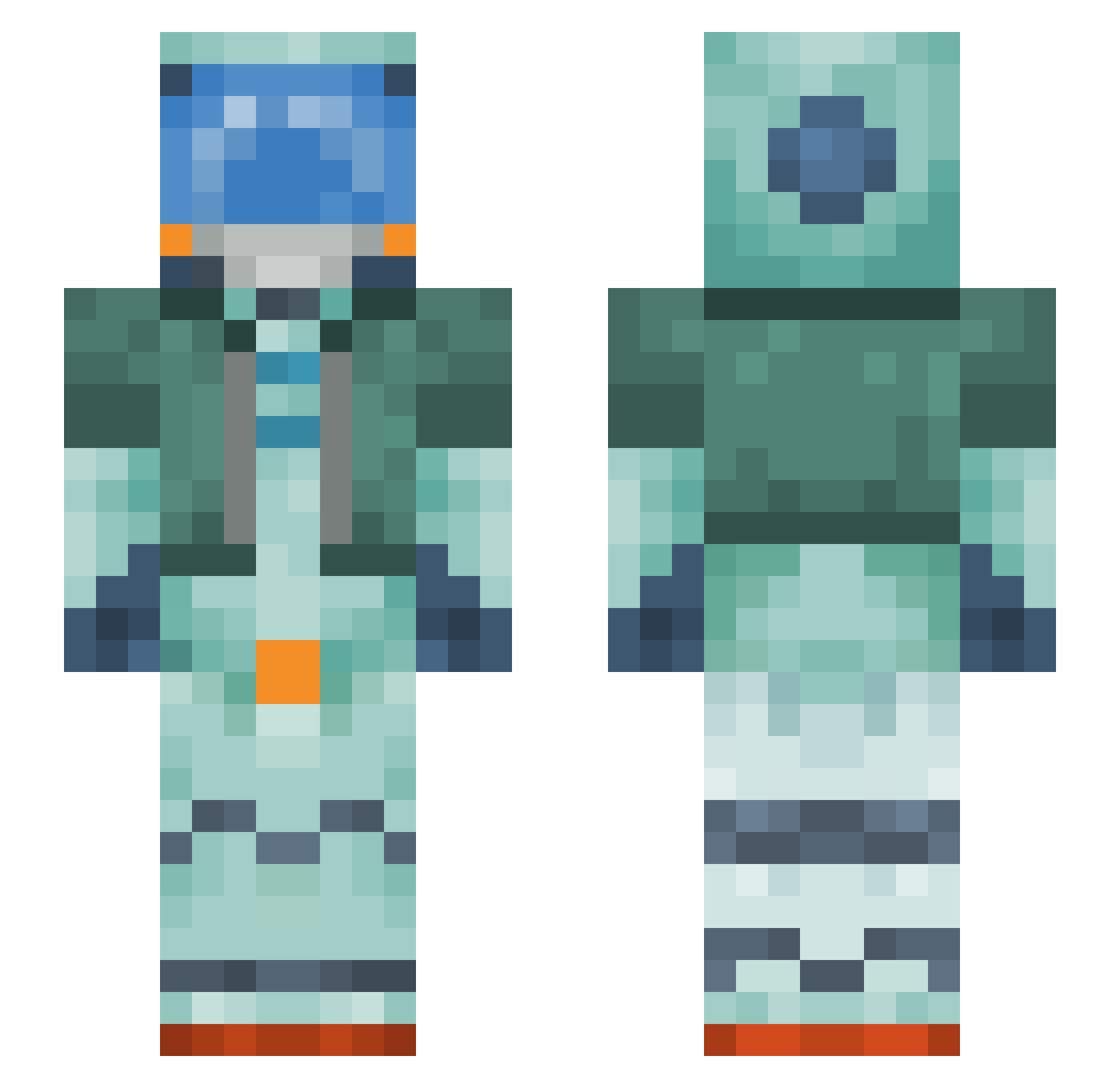 Sobble4Smash Minecraft skin, front and back view