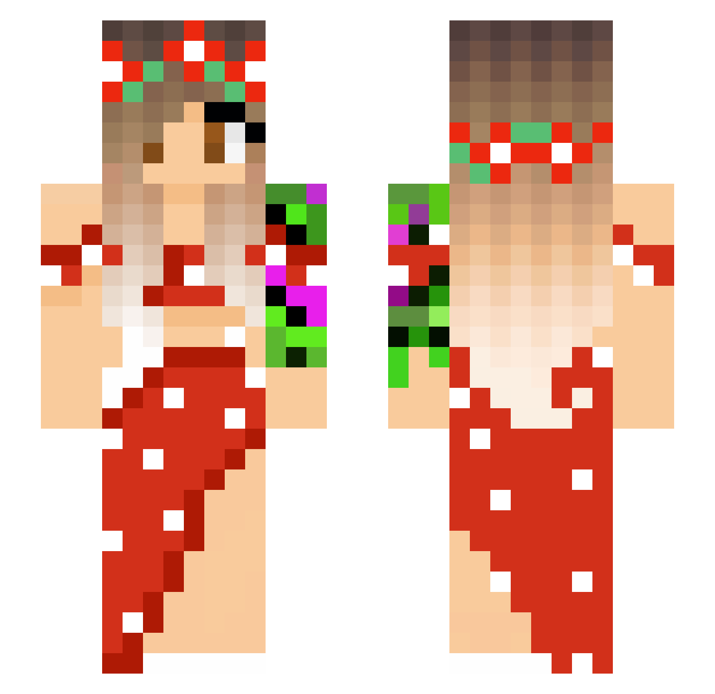 DapperdarlingDM Minecraft skin, front and back view