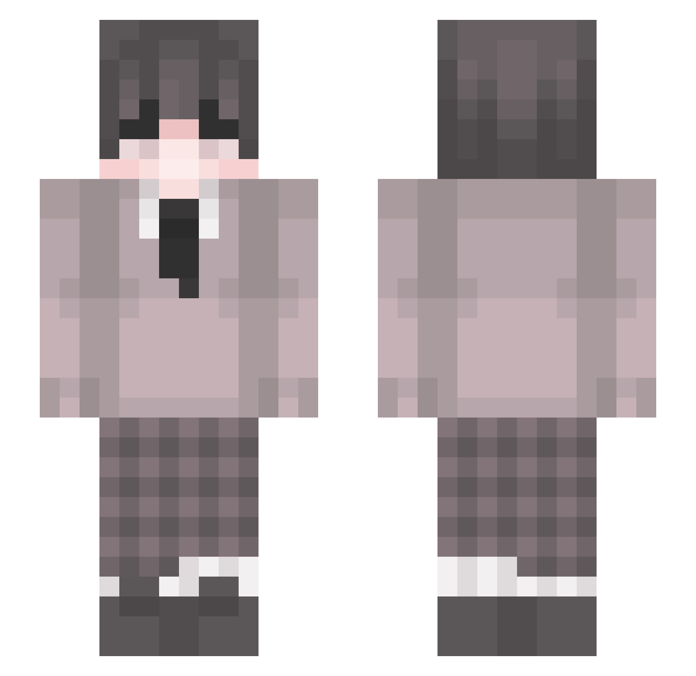 Ewri Minecraft skin, front and back view