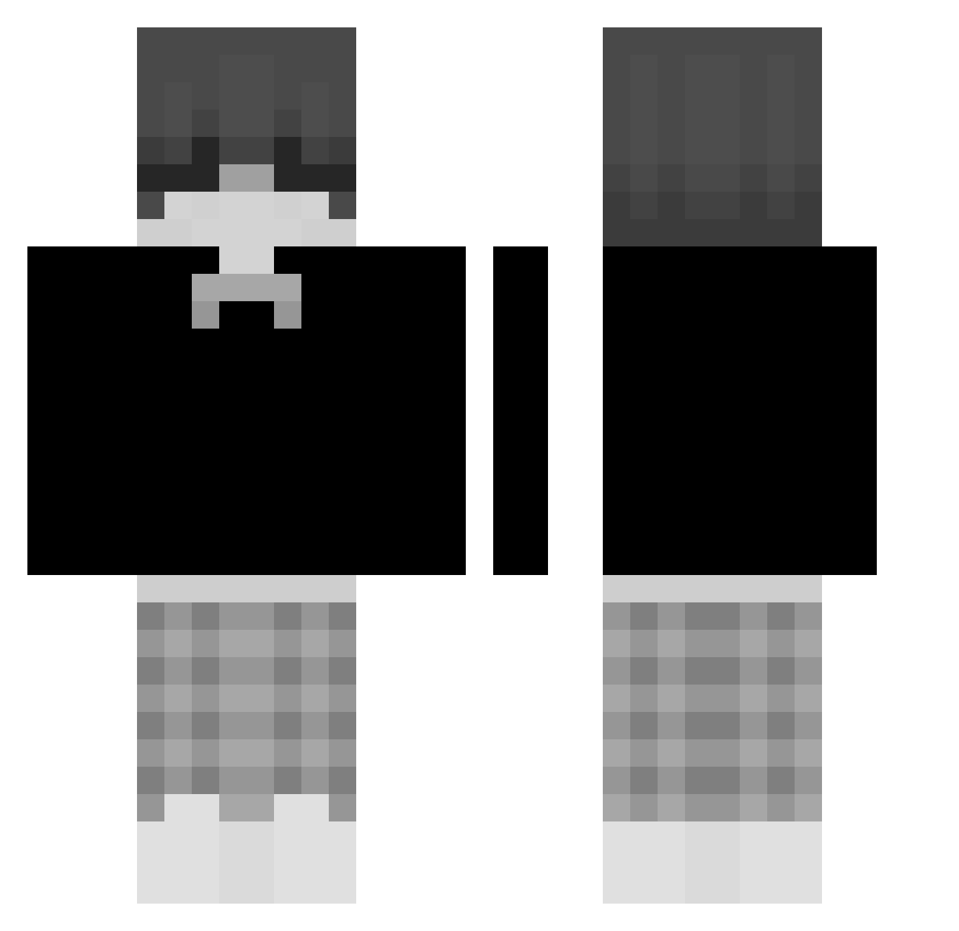 xNatue Minecraft skin, front and back view