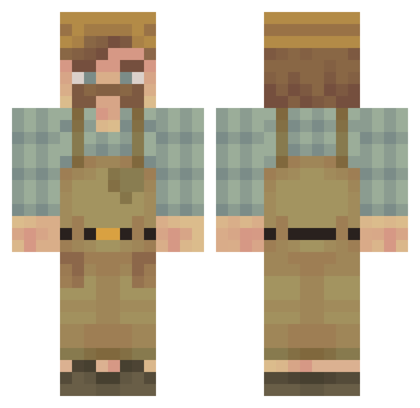 GoatHerder7 Minecraft skin, front and back view