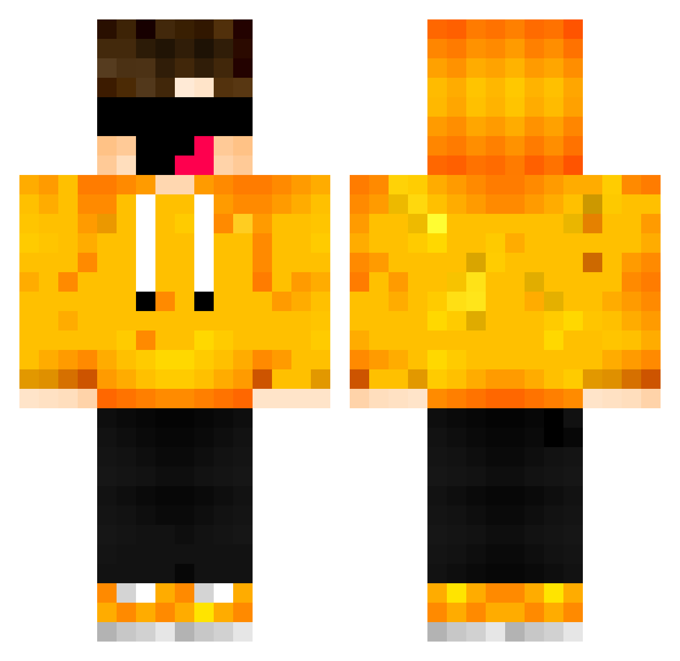 xalkita Minecraft skin, front and back view