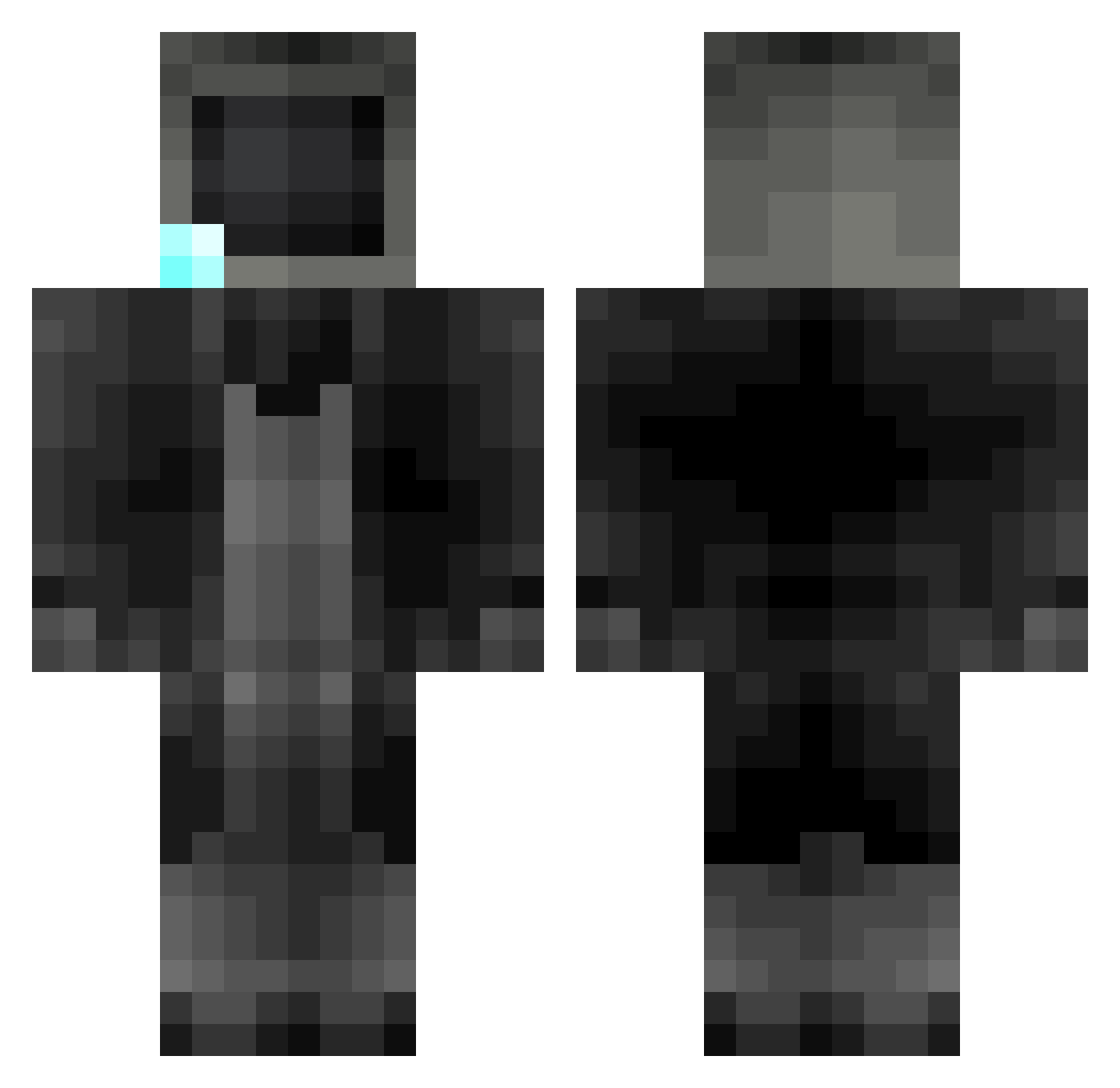 Whittster Minecraft skin, front and back view