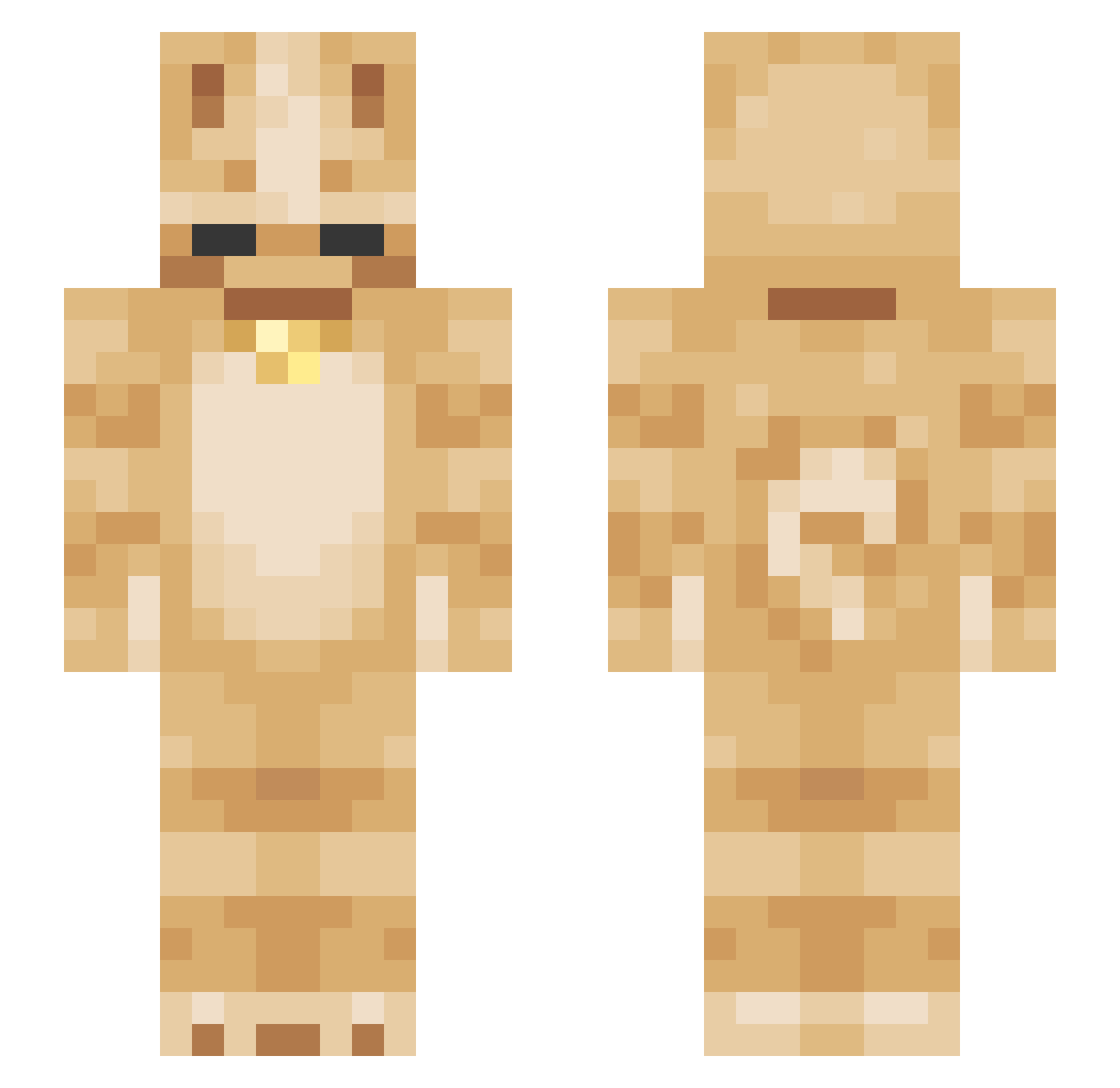 ThiccLlamas Minecraft skin, front and back view