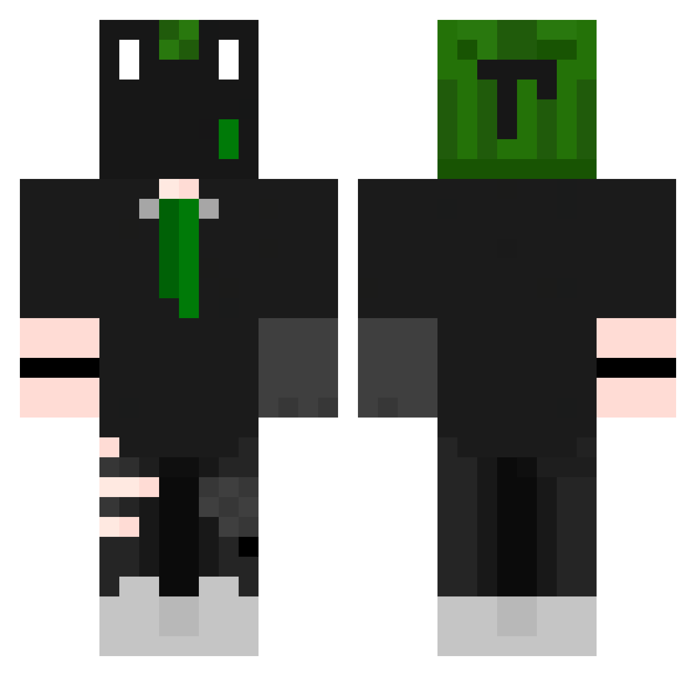 marvsthemartian Minecraft skin, front and back view