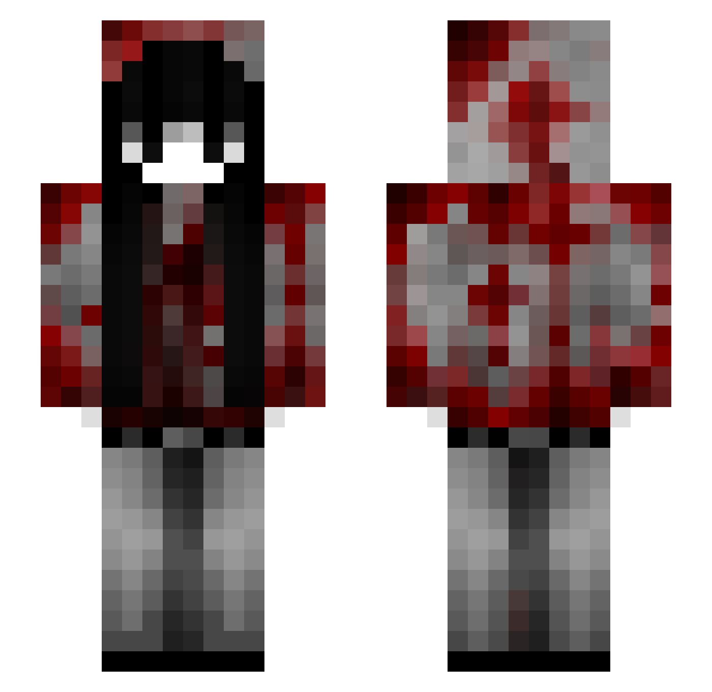 x95x Minecraft skin, front and back view