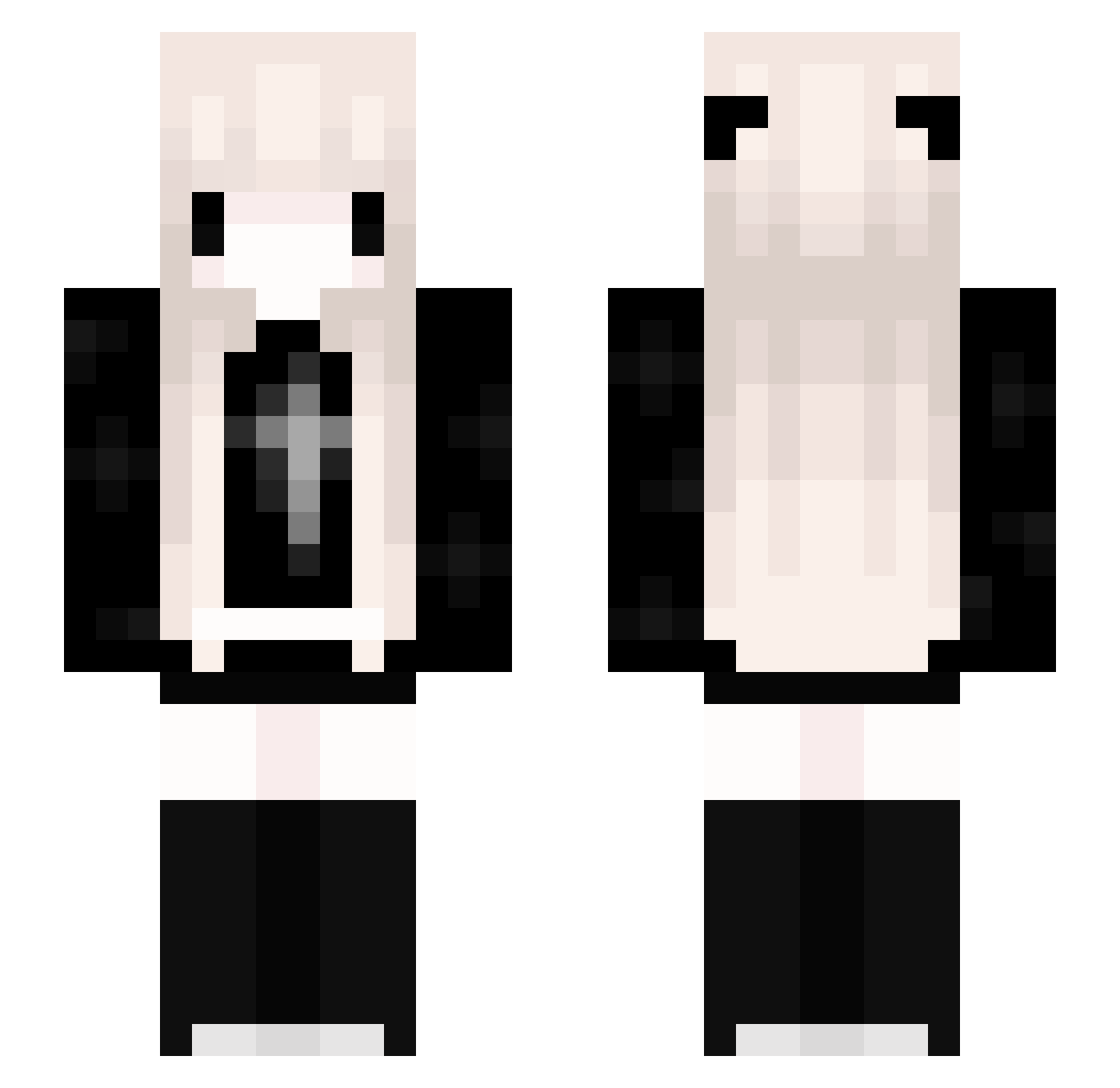 oHzx Minecraft skin, front and back view