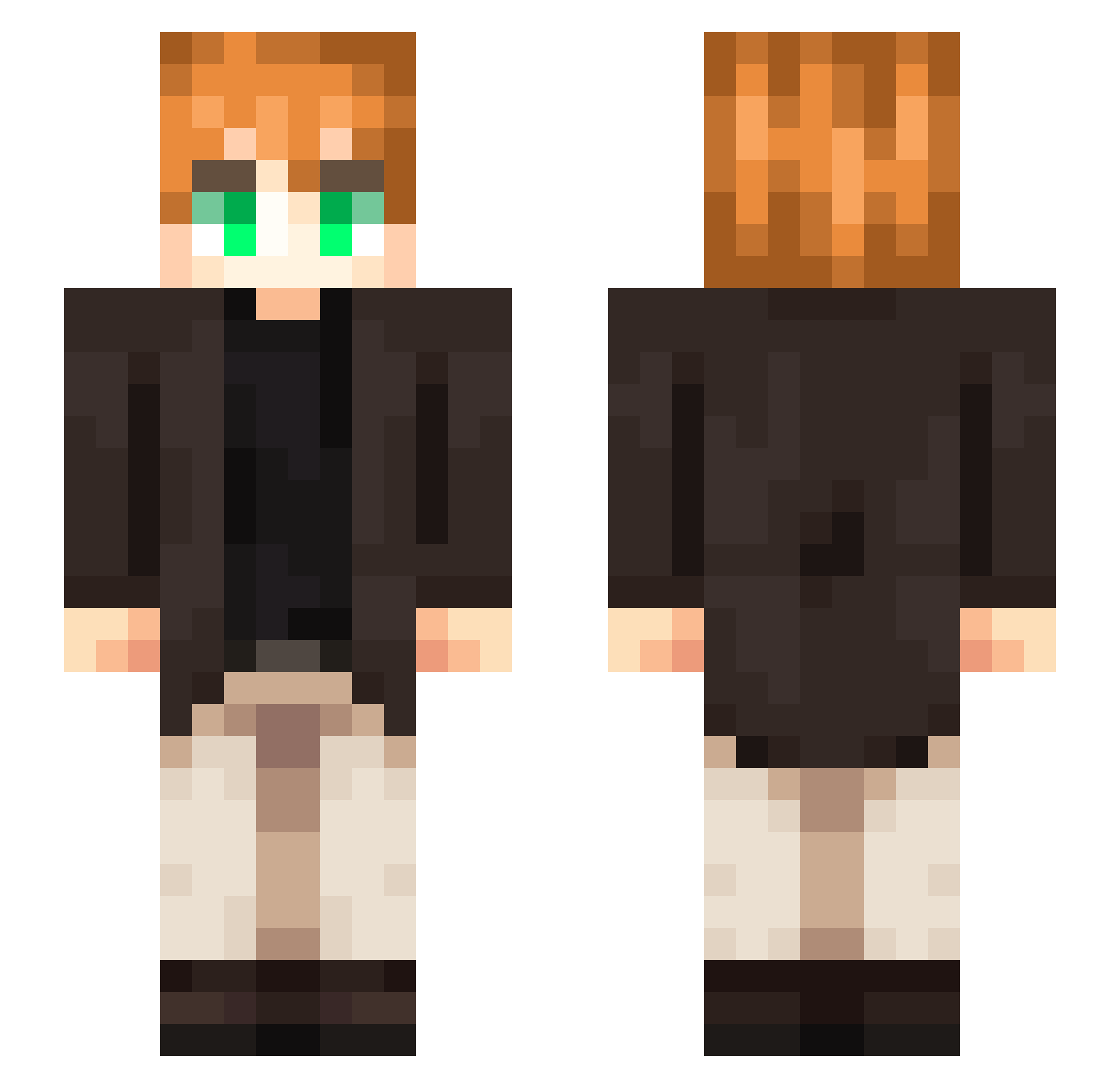 _Skyline Minecraft skin, front and back view