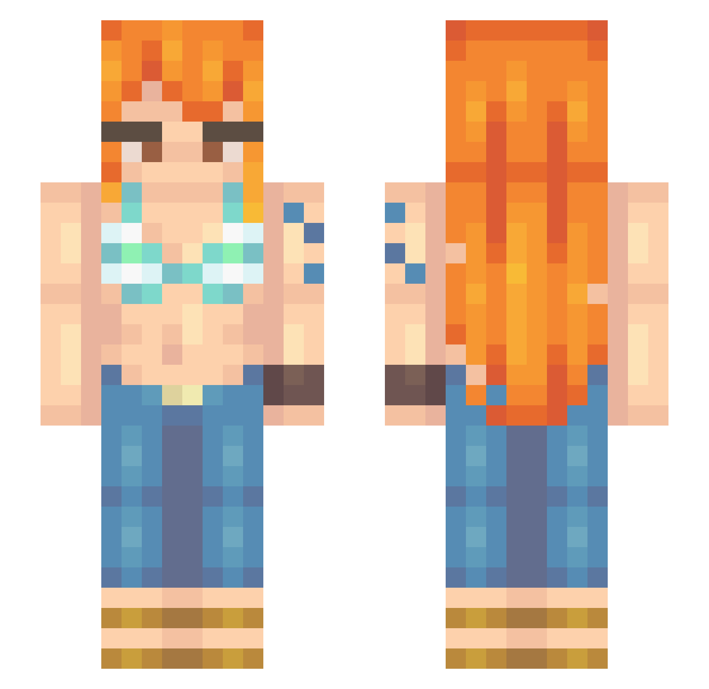 LunarKitten1029 Minecraft skin, front and back view