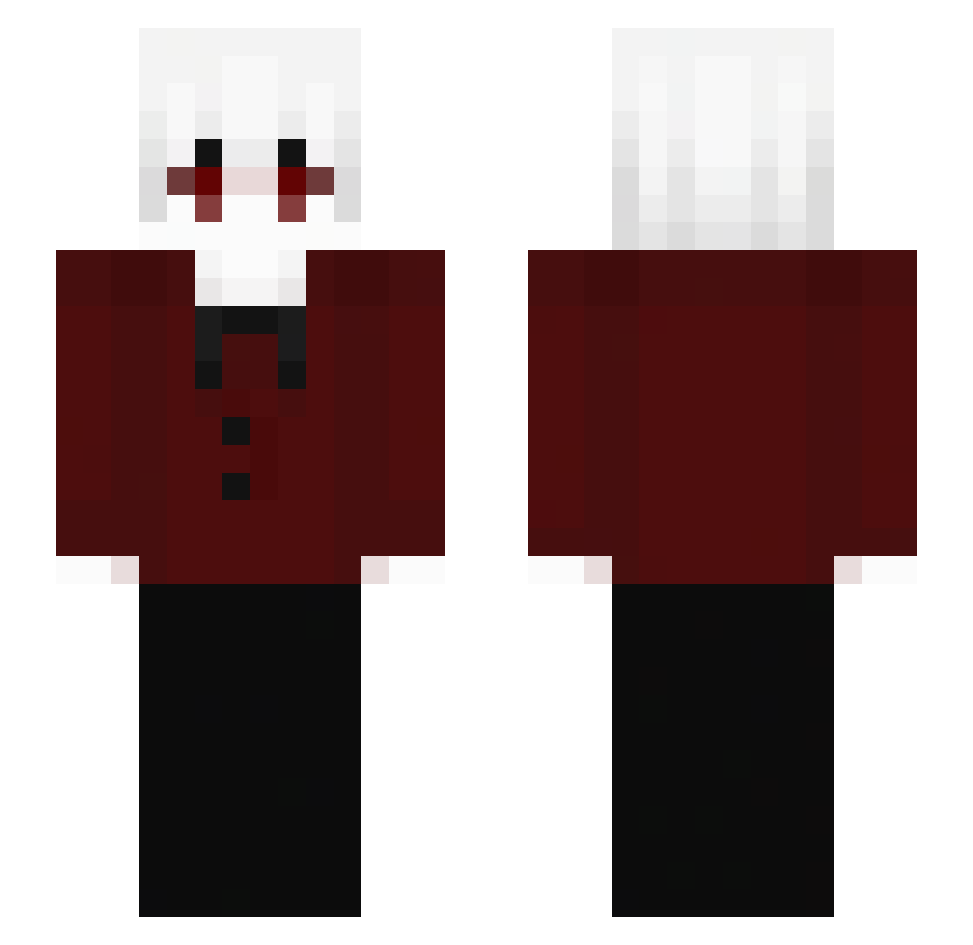 UHCer Minecraft skin, front and back view