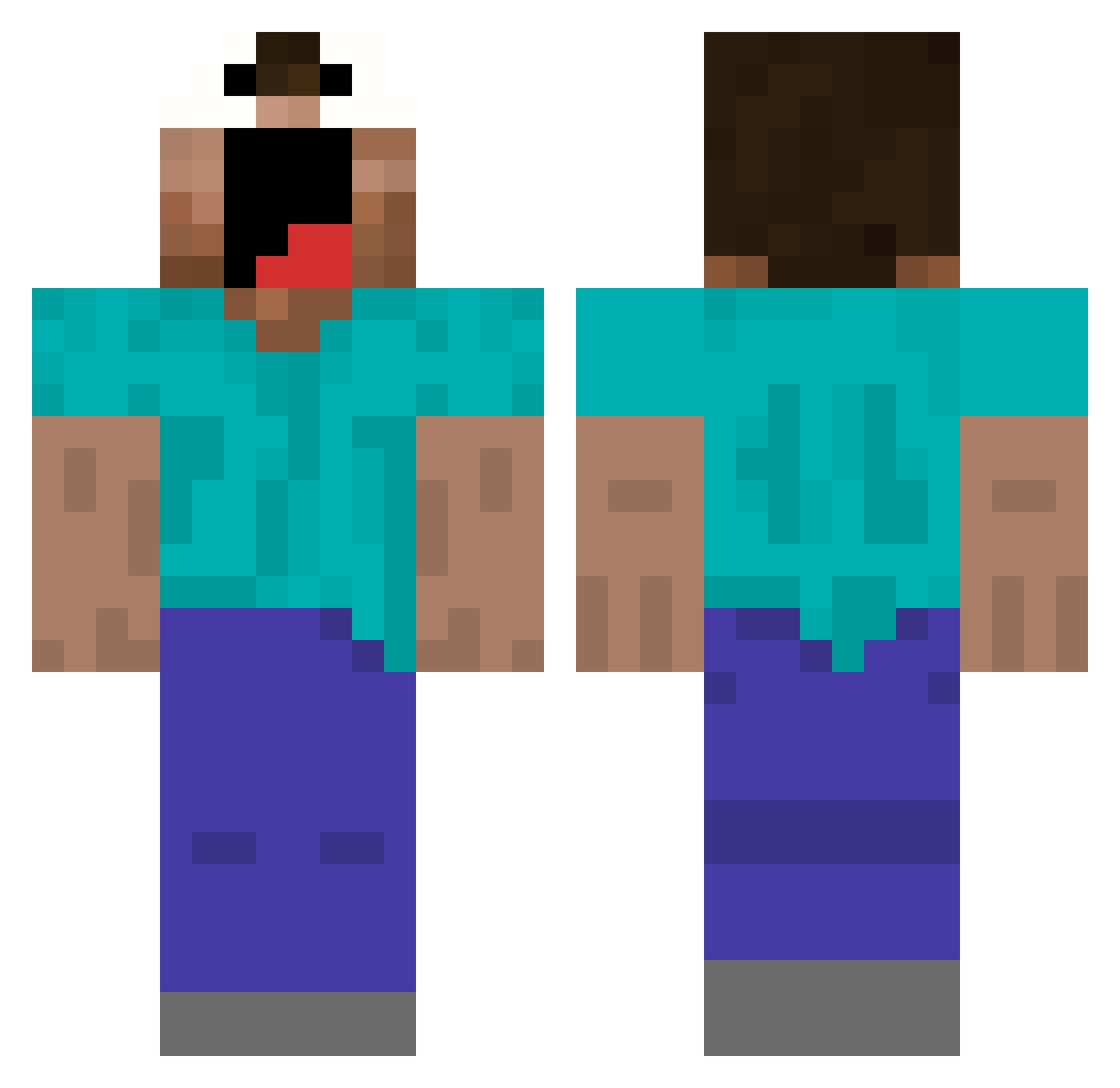 TheFartingSigma Minecraft skin, front and back view