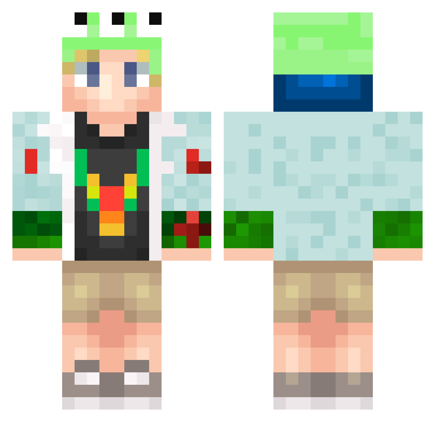 savagecabbage99 Minecraft skin, front and back view