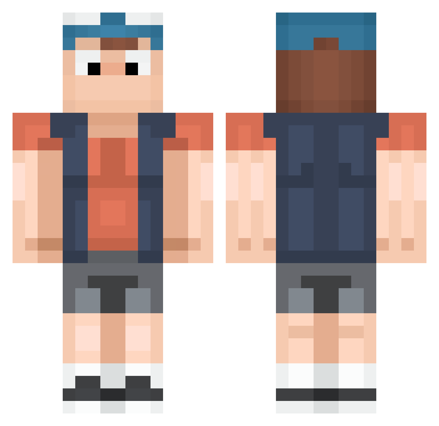Sossro Minecraft skin, front and back view