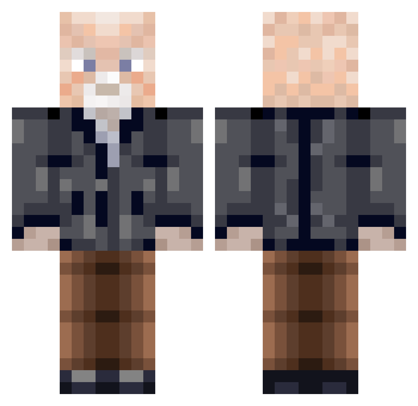 Faluffel007 Minecraft skin, front and back view