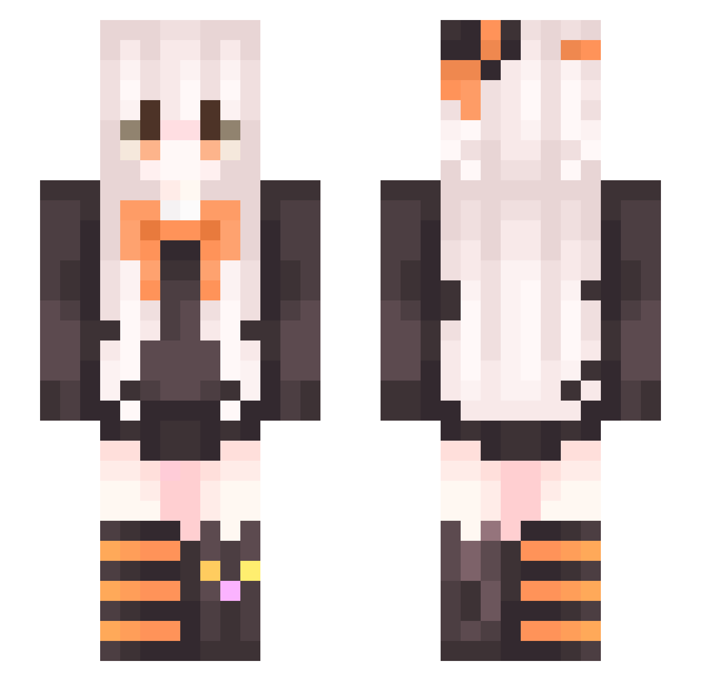 Mellowhirl Minecraft skin, front and back view