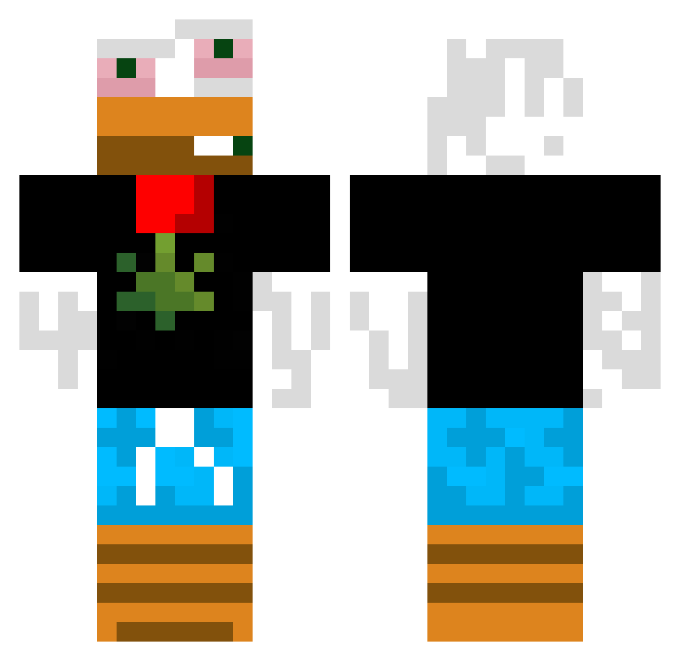 Bxs_02 Minecraft skin, front and back view
