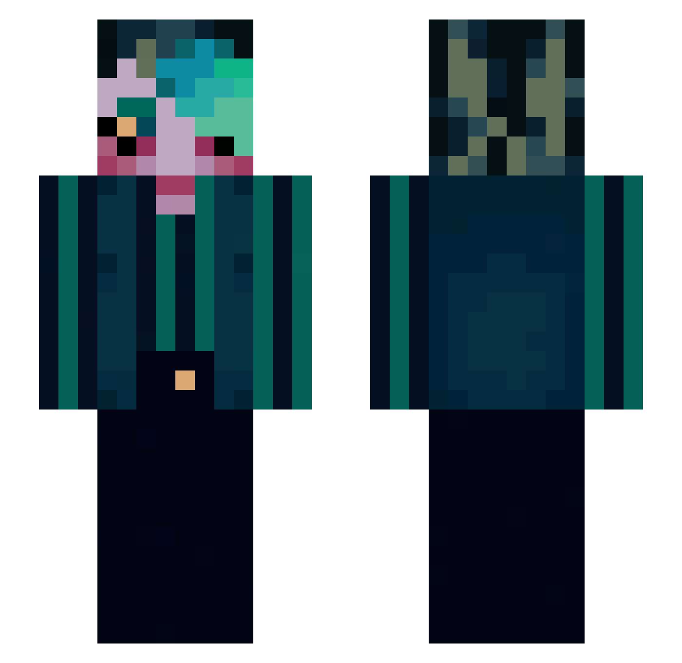 Tankieii Minecraft skin, front and back view
