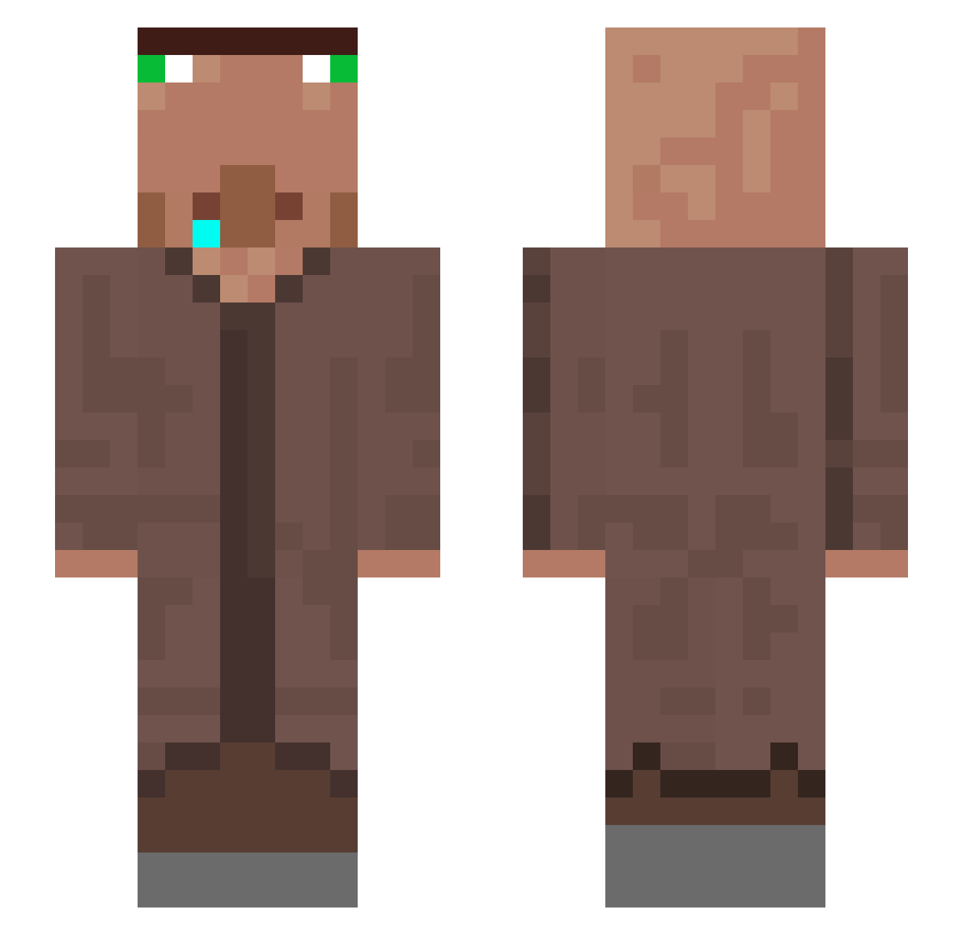 Riistvara Minecraft skin, front and back view