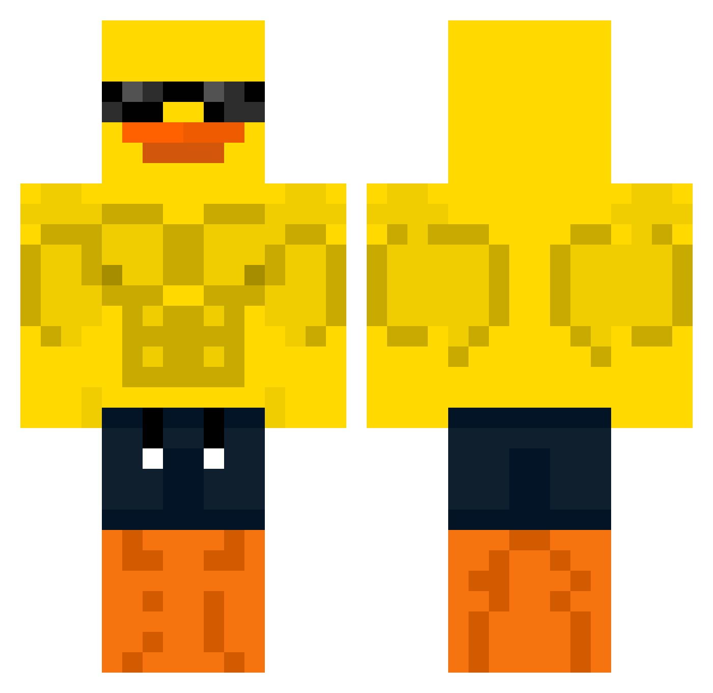 wontix Minecraft skin, front and back view