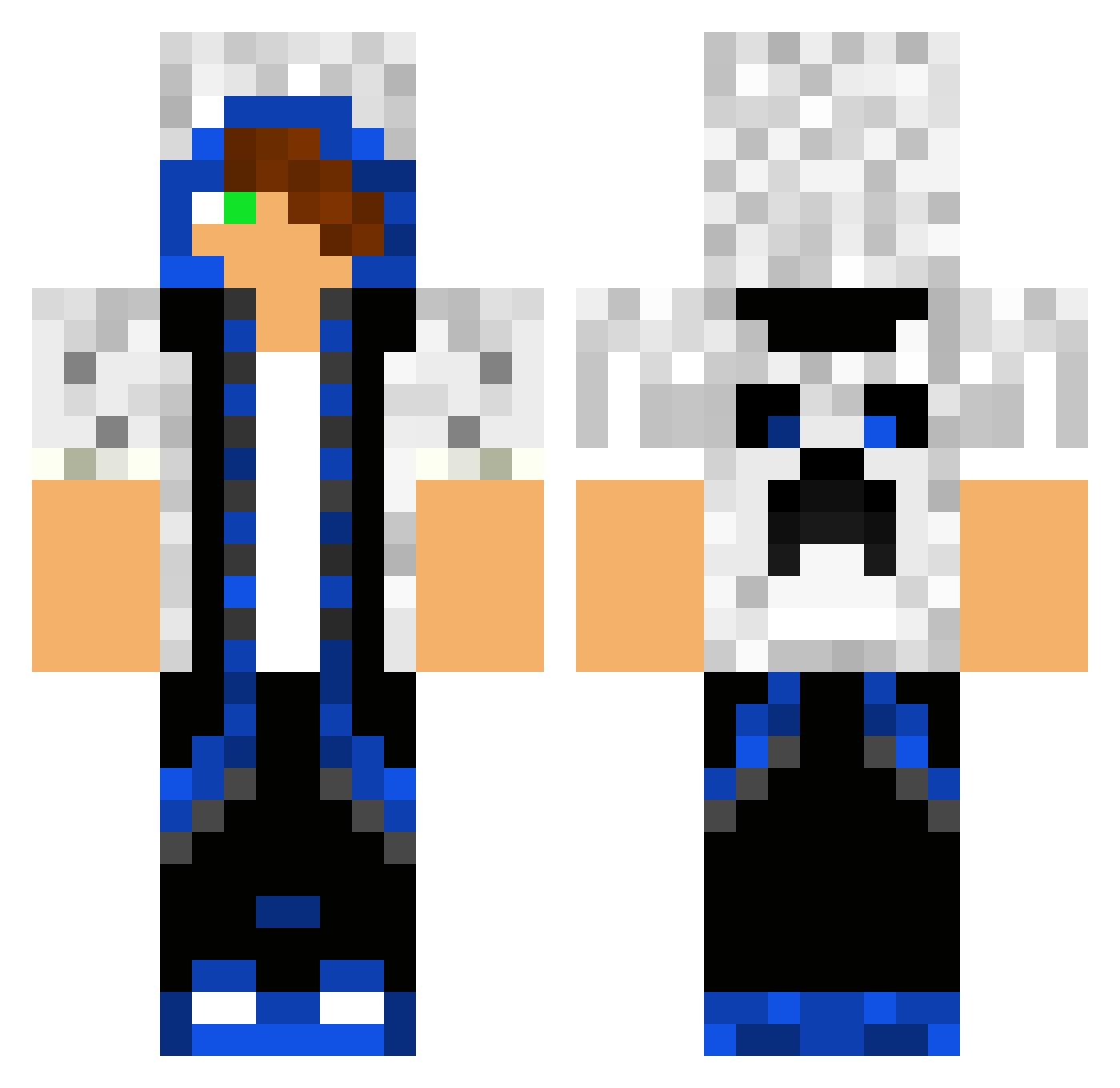 UNDERroom Minecraft skin, front and back view