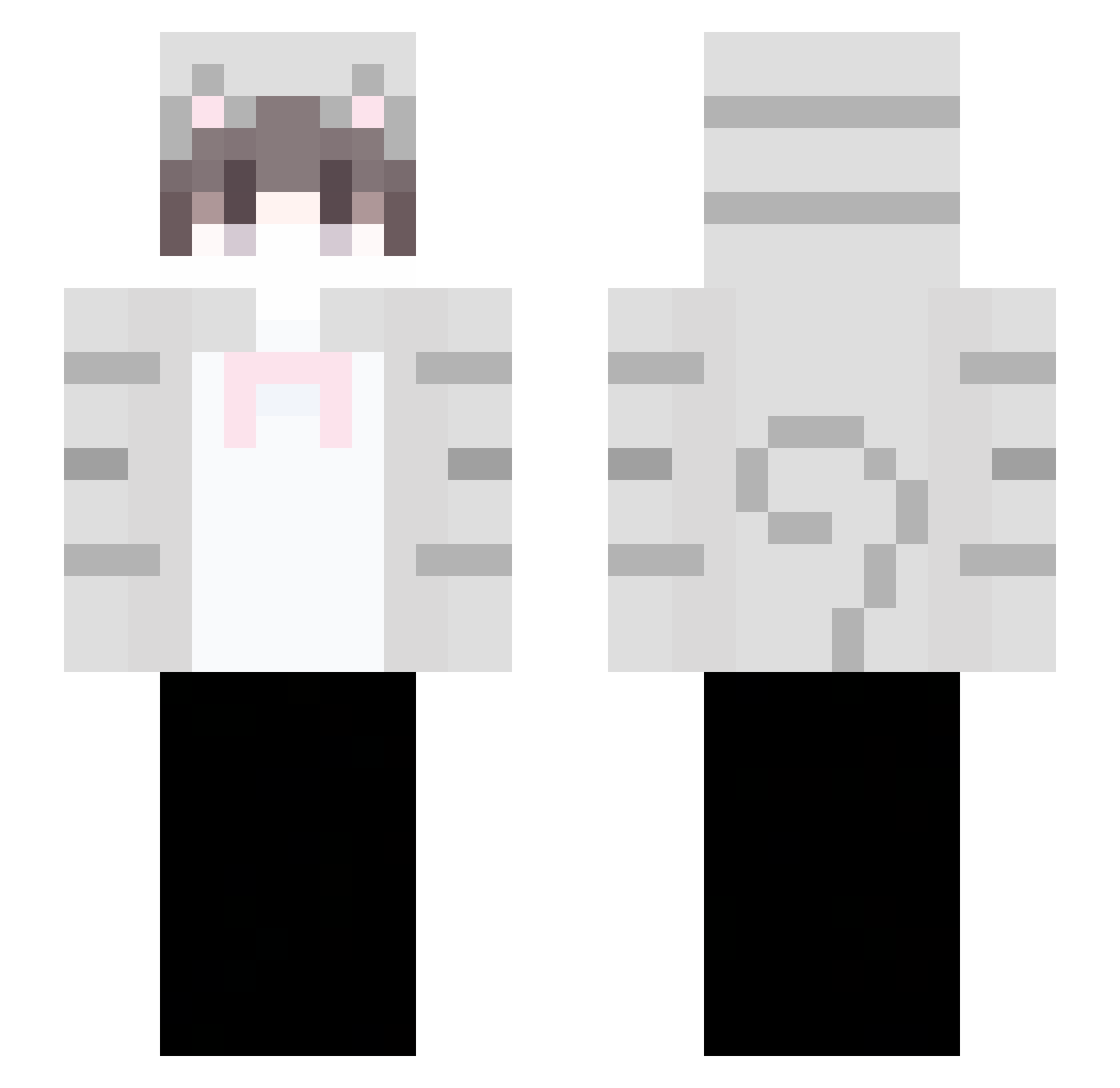 femboyluvr Minecraft skin, front and back view