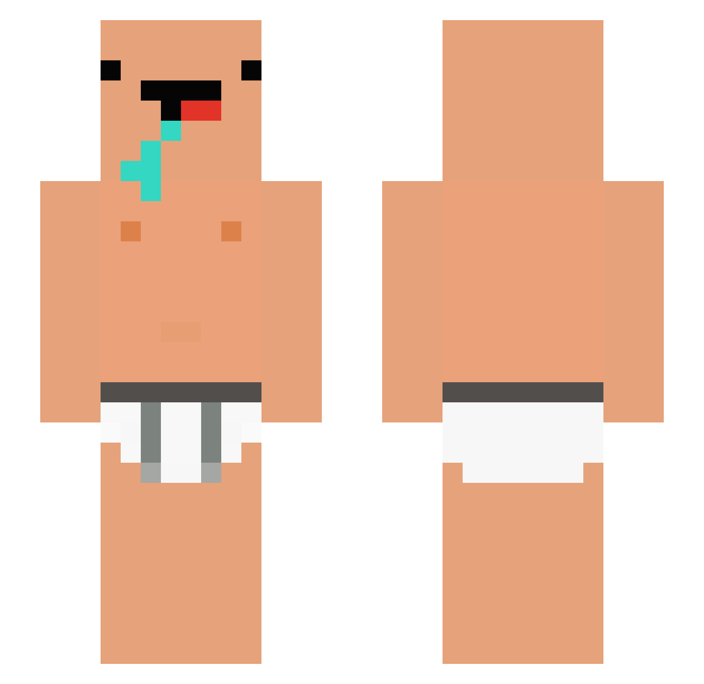 YouToqqled_ Minecraft skin, front and back view