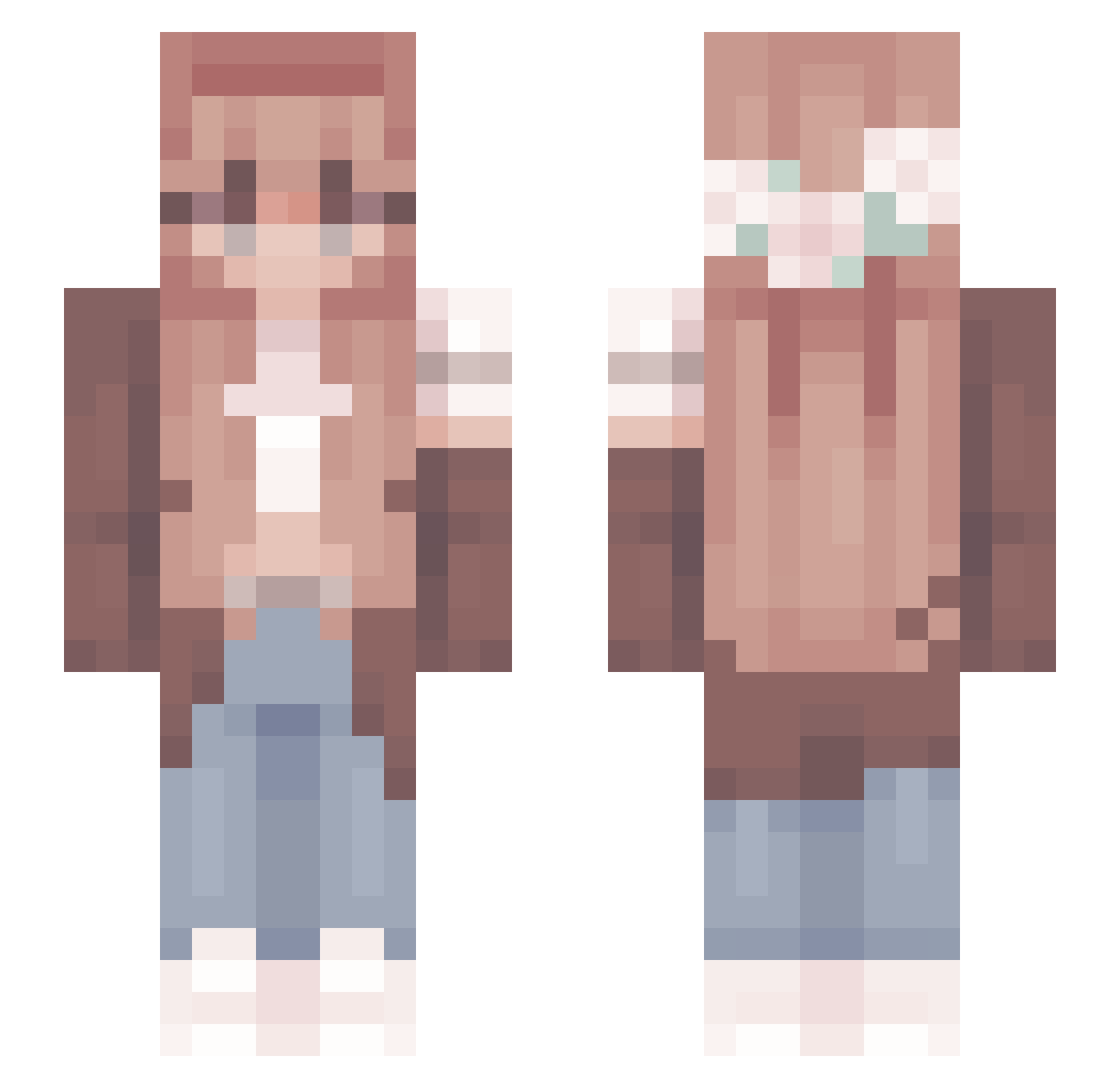 CrazyNis Minecraft skin, front and back view