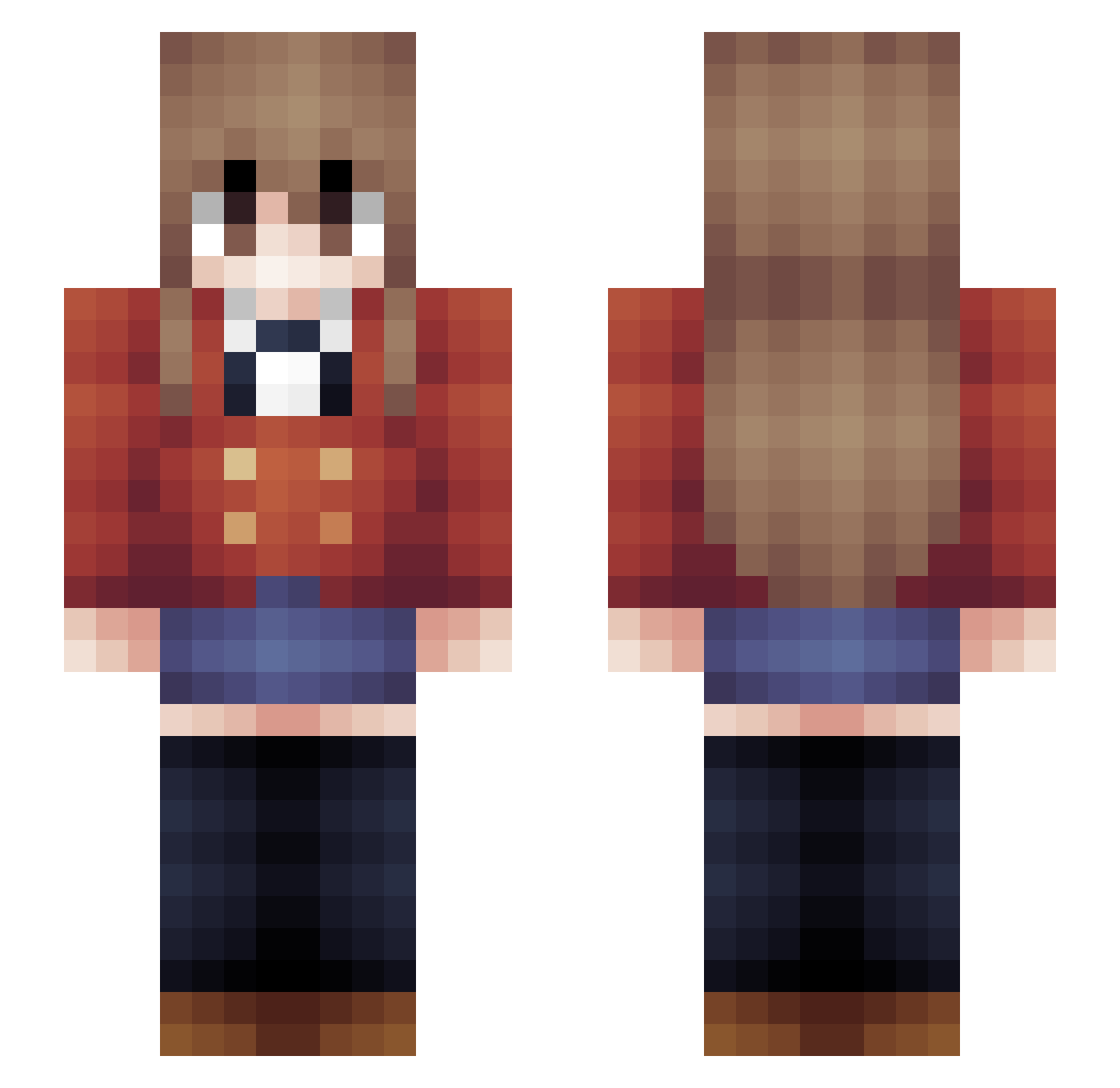 Ryanfindsdimond Minecraft skin, front and back view