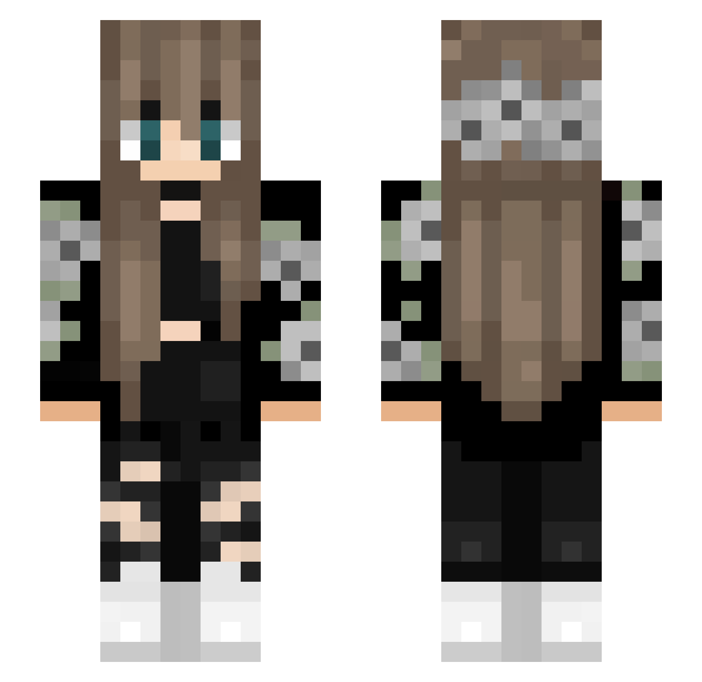 SahraSingt Minecraft skin, front and back view