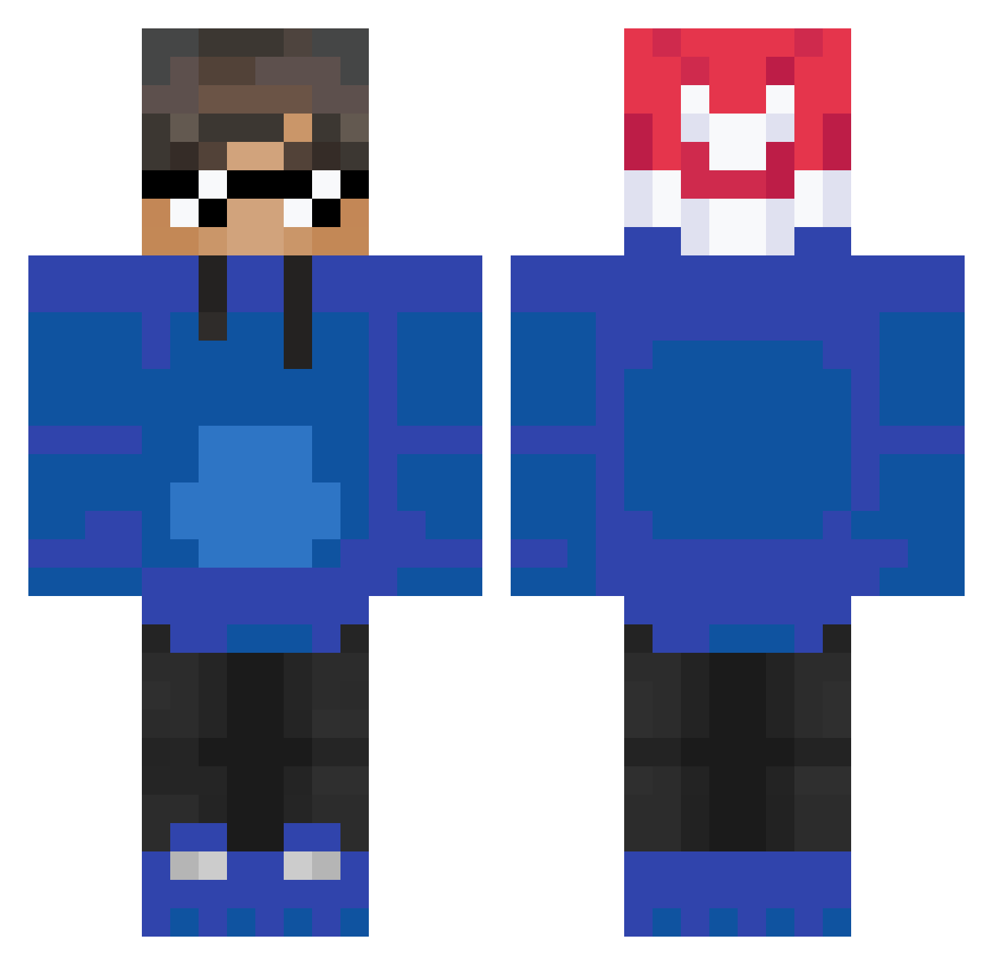 SetiMLG Minecraft skin, front and back view