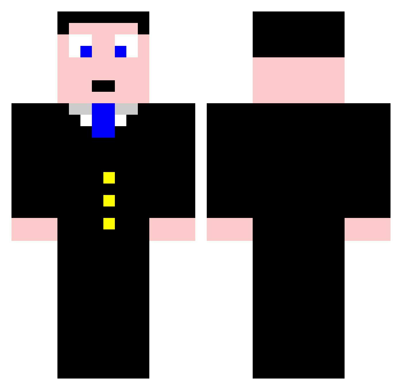Rendition Minecraft skin, front and back view