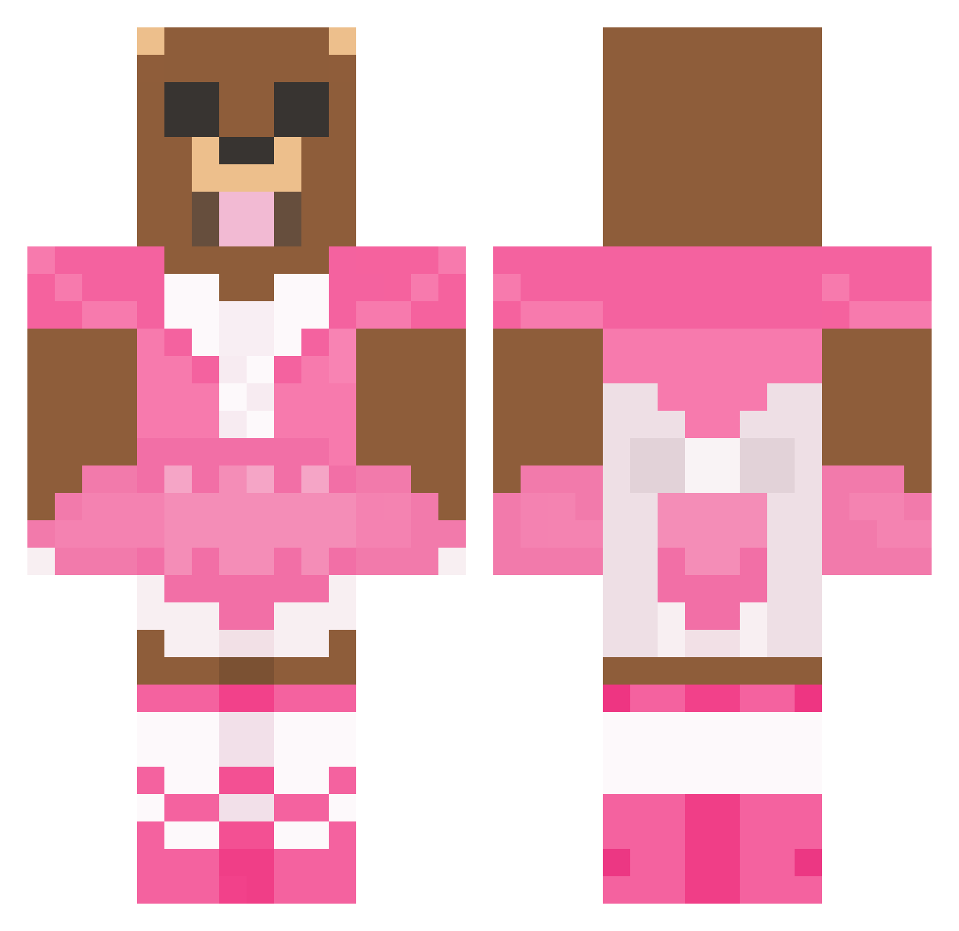 xunnee Minecraft skin, front and back view