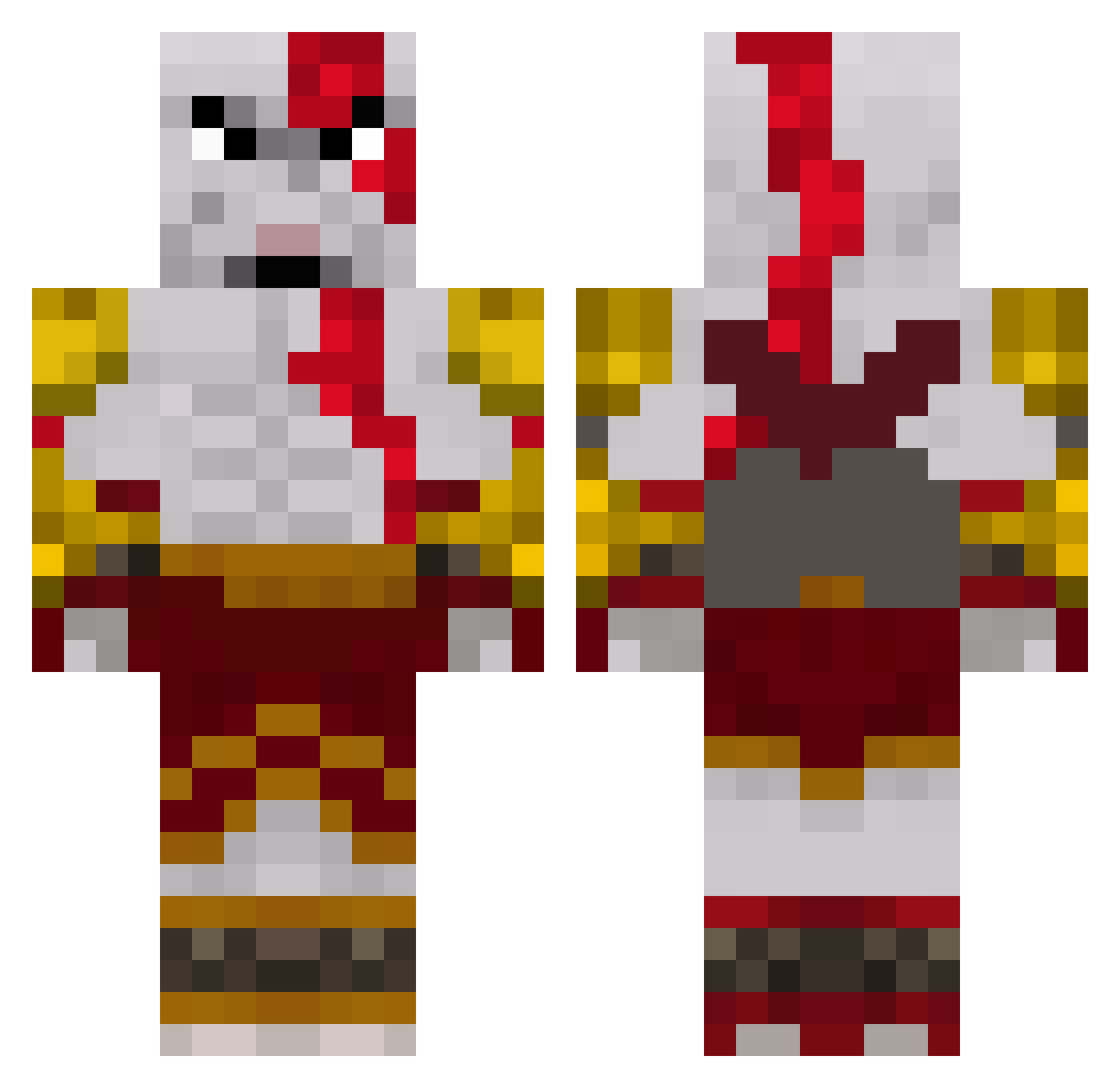 Morpheusss Minecraft skin, front and back view