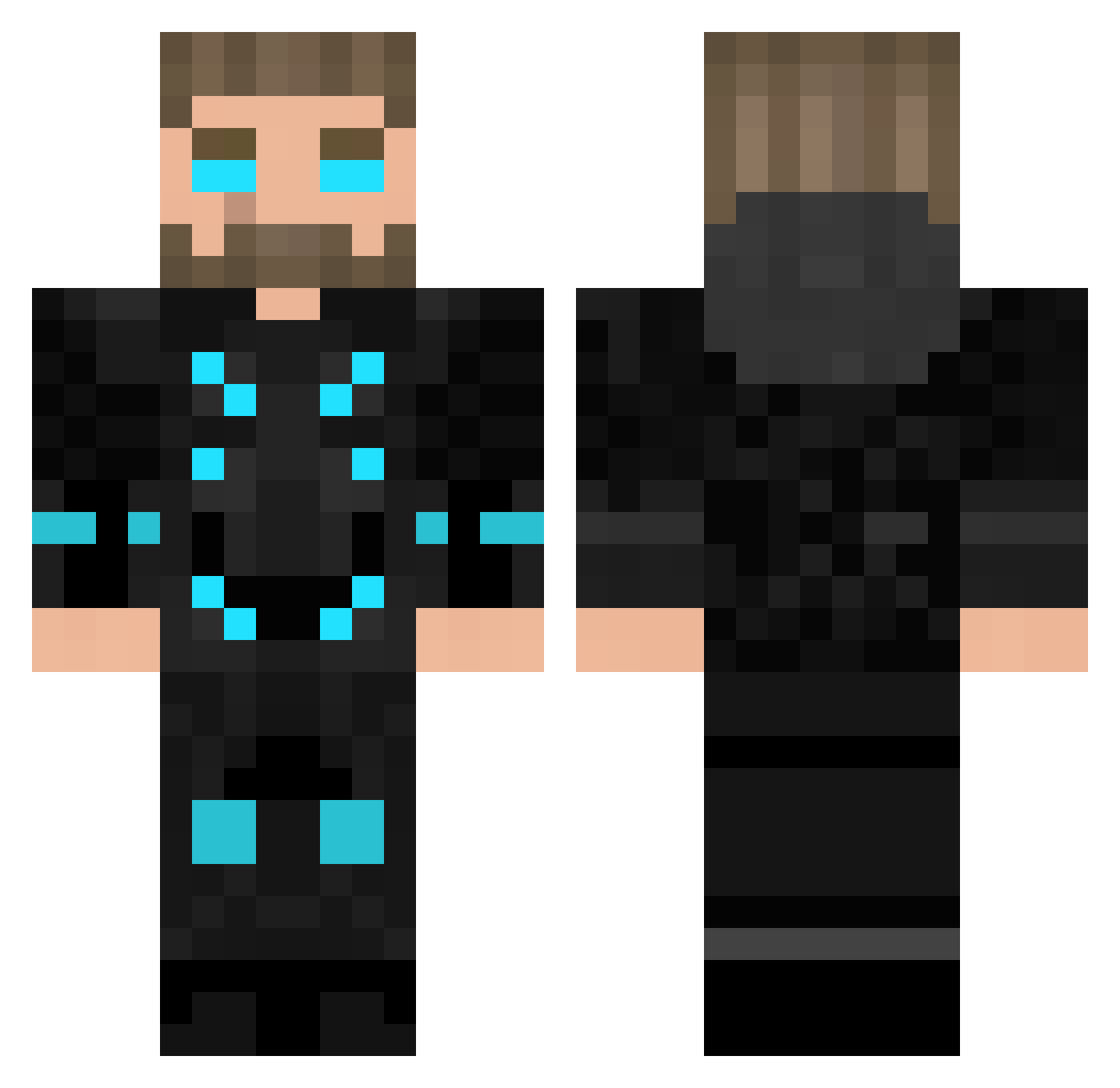 SboboDj Minecraft skin, front and back view