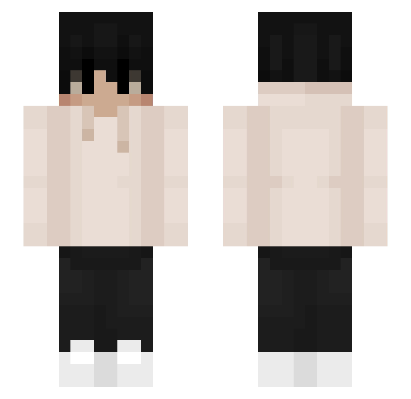 Inky_Angel Minecraft skin, front and back view